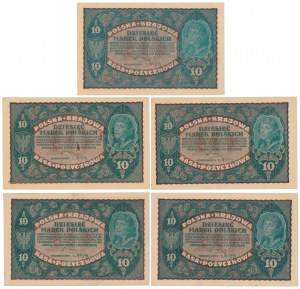 10 marques 1919 août - Série MIX - set (5pcs)