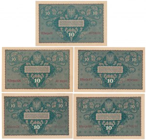 10 marques 1919 août - Série MIX - set (5pcs)