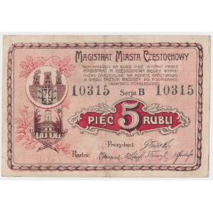 Częstochowa, 5 rubli 1915 - B