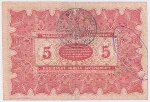 Częstochowa, 5 rubles 1915 - B