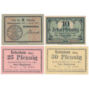 Bischofswerder (Biskupiec), Fraustadt (Wschowa), Schwersenz (Swarzędz) - zestaw 1917-1920 (4szt)