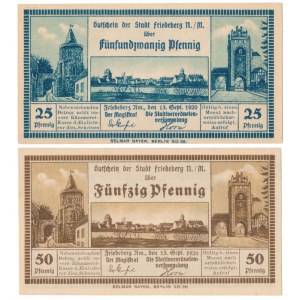 Friedeberg Nm. (Strzelce Krajeńskie), 25 i 50 pfg 1920 - zestaw (2szt)