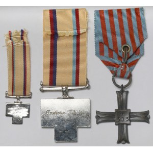 PSZnZ, Krzyż Monte Cassino [4303] - dla Kanoniera + Medal Tobruk Siege 1941 - zestaw (3szt)