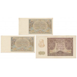2x 10 zł 1929 i 100 zł 1940 - zestaw (3szt)