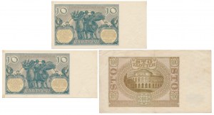 2x 10 zloty 1929 et 100 zloty 1940 - set (3 pcs)