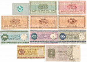 PEWEX, 1 cent - 1 dolar 1969-1979 + kartka zaopatrzeniowa (11szt)