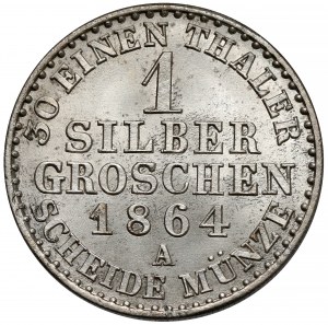 Prusse, Guillaume Ier, Pièce d'argent 1864-A, Berlin