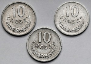 10 pennies 1962 - set (3 pcs)