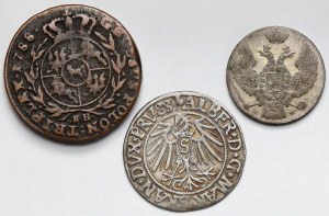 Prusse, Poniatowski et Partitions, 1-10 pennies 1542-1840 - set (3pc)