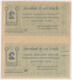 Piotrków, Commission pour les provisions, 2 halers - non coupés 2 pièces
