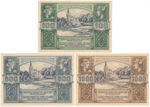 Olecko [Oletzko], 100, 500 and 1,000 marks 1922 - WITHOUT numbers (3pcs)