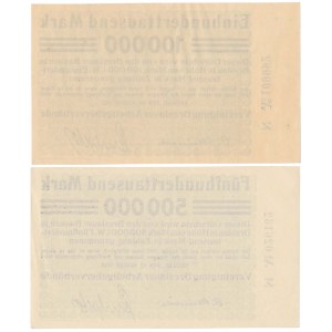 Breslau (Wrocław), 100.000 i 500.000 marek 1923 - zestaw (2szt)