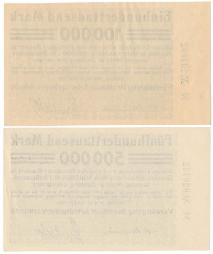 Wrocław [Breslau], 100 000 et 500 000 marks 1923 - ensemble (2pcs)