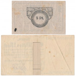 Landsberg an der Warthe (Gorzów Wielkopolski), 5 pf gold i 1 mln mk 1923 - zestaw (2szt)