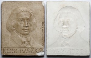 Gipsowe plakiety Kościuszko 1935 (Madeyski) - pozytyw i negatyw (2szt)