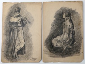 Pencil drawings 1896 (2pcs)