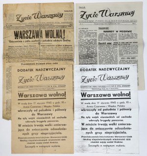 Życie Warszawy, Newspapers and photocopies - Warszawa Wolna (4pc)