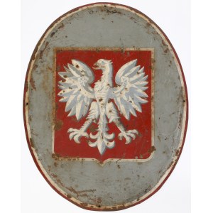 Emaliowana tablica z orłem PRL