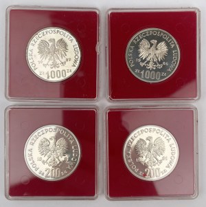 Échantillon ARGENT 200-1000 or 1981-1986 Rois - set (4pcs)