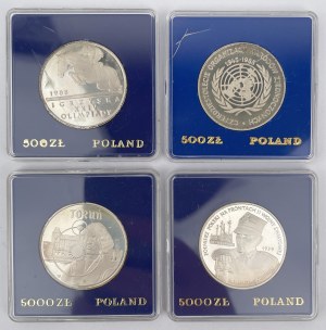 500-5,000 zl 1985-1989 - set (4pc)
