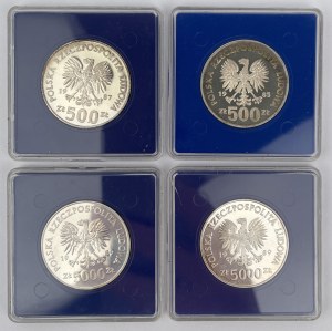 500-5,000 zl 1985-1989 - set (4pc)