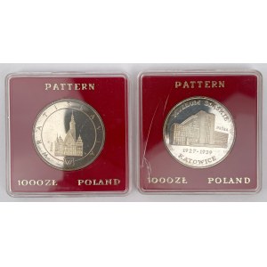 Próba SREBRO 1.000 złotych 1987 Wrocław i Muzeum Śląskie - zestaw (2szt)