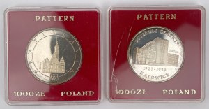 Échantillon d'ARGENT 1 000 or 1987 Musée de Wroclaw et de Silésie - set (2pcs)
