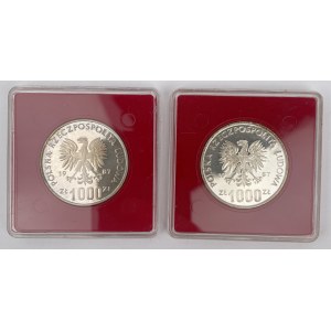 Próba SREBRO 1.000 złotych 1987 Wrocław i Muzeum Śląskie - zestaw (2szt)