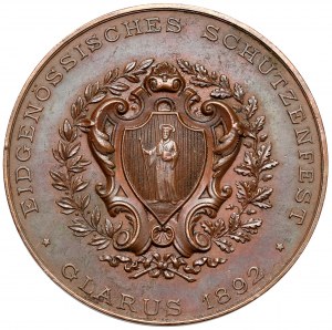 Switzerland, Medal 1892 - Glarus shooting festival