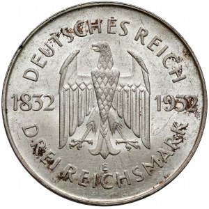 Weimar, 3 marki 1932-E, Muldenhütten - Goethe
