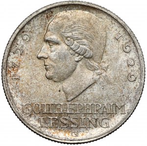 Weimar, 3 marques 1929-G, Karlsruhe - Lessing