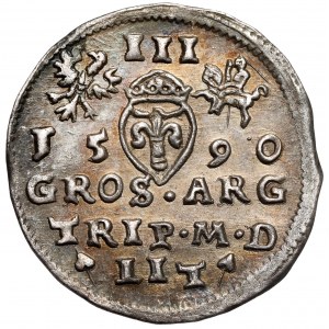 Zygmunt III Waza, Trojak Wilno 1590 - Leliwa