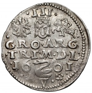 Sigismond III Vasa, Troïka Vilnius 1601 - Cygne sur V - RARE