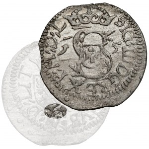 Zygmunt III Waza, Szeląg Wilno 1615 - koniczyna POD tarczą