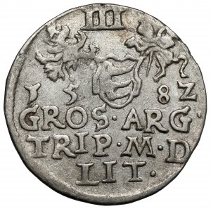 Stefan Batory, Trojak Vilnius 1582 - LIT - très rare