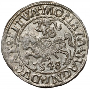 Sigismond II Auguste, demi-penny Vilnius 1548 - romain - plus rare