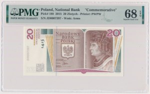 20 zl 2015 Jan Długosz 600e anniversaire de sa naissance - ex. Parchimowicz