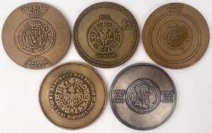 Médailles PRL, Série Royale - tombak et tombak argenté - set (5pcs)