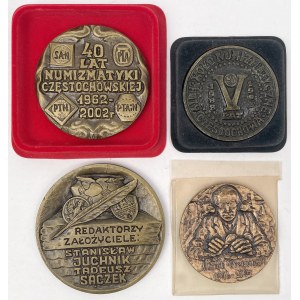 Polska, Medale o tematyce numizmatycznej 1992-2002 - zestaw (4szt)