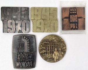 Medale autorskie o tematyce wojskowej 1970-1997 - zestaw (5szt)