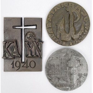 Medale o tematyce wojskowej - Armia Krajowa i Katyń - zestaw (3szt)