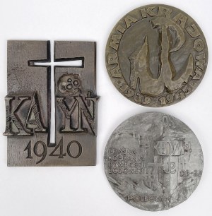Médailles sur des thèmes militaires - Home Army et Katyn - set (3pcs)