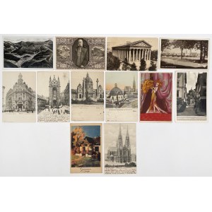 Europa, Głównie Wiedeń, Pocztówki XIX/XX w. - niektóre wypisane po polsku - zestaw (12szt)