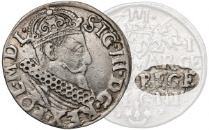 Sigismund III Vasa, Trojak Krakow 1621 - REGE error - very rare