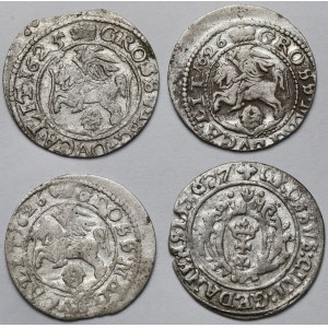 Zygmunt III Waza, Grosze Wilno i Gdańsk 1625-1627 - zestaw (4szt)