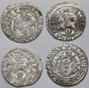 Sigismond III Vasa, centimes de Vilnius et de Gdansk 1625-1627 - set (4pcs)