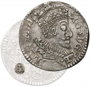 Sigismond III Vasa, Trojak Olkusz 1593 - grille à gauche - très rare
