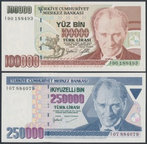 Turkey, 100,000 and 250,000 Lirasi 1970 - set (2pcs)
