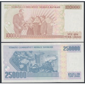 Turcja, 100.000 i 250.000 Lirasi 1970 - zestaw (2szt)