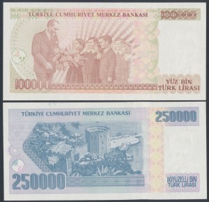 Turkey, 100,000 and 250,000 Lirasi 1970 - set (2pcs)